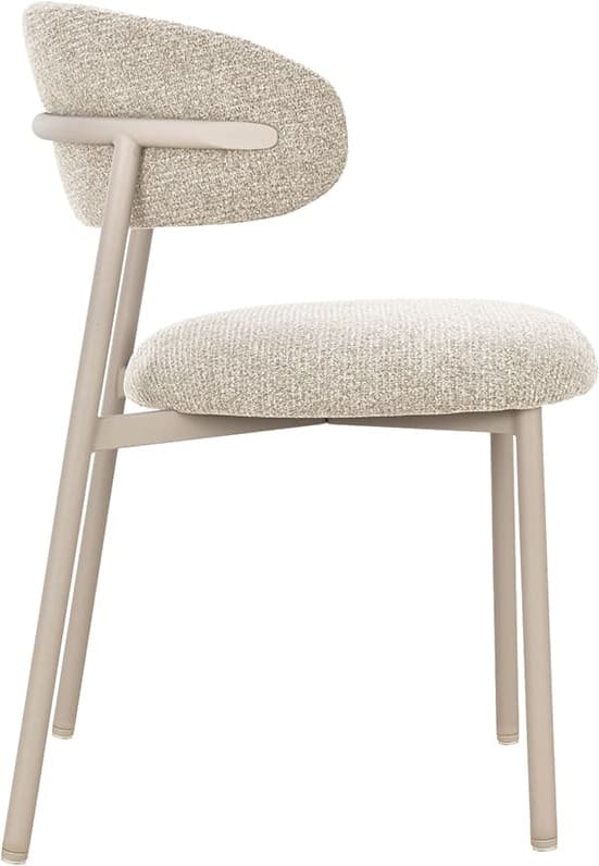 LABEL51 Eetkamerstoel Kaito - Beige - Prestige - Beige Metalen Frame Beige Eetkamerstoel