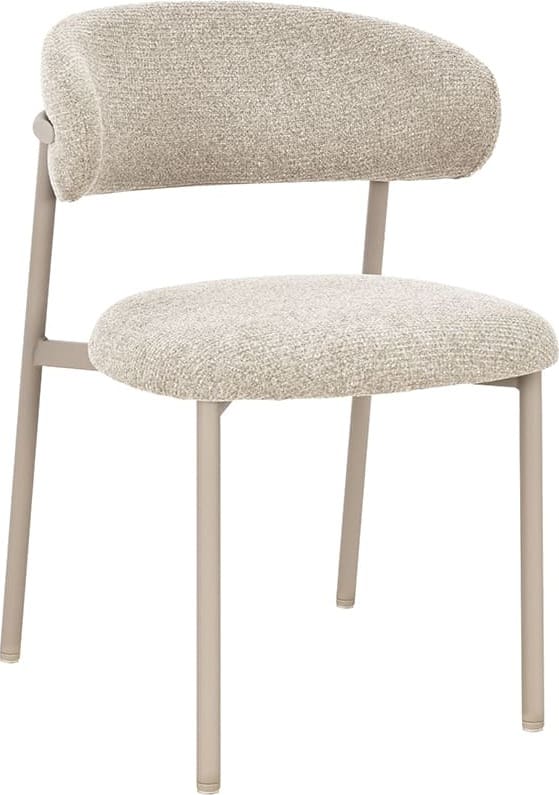 LABEL51 Eetkamerstoel Kaito - Beige - Prestige - Beige Metalen Frame Beige Eetkamerstoel
