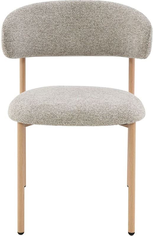 LABEL51 Eetkamerstoel Kaito - Beige - Prestige - Naturel Houten Frame Beige Eetkamerstoel
