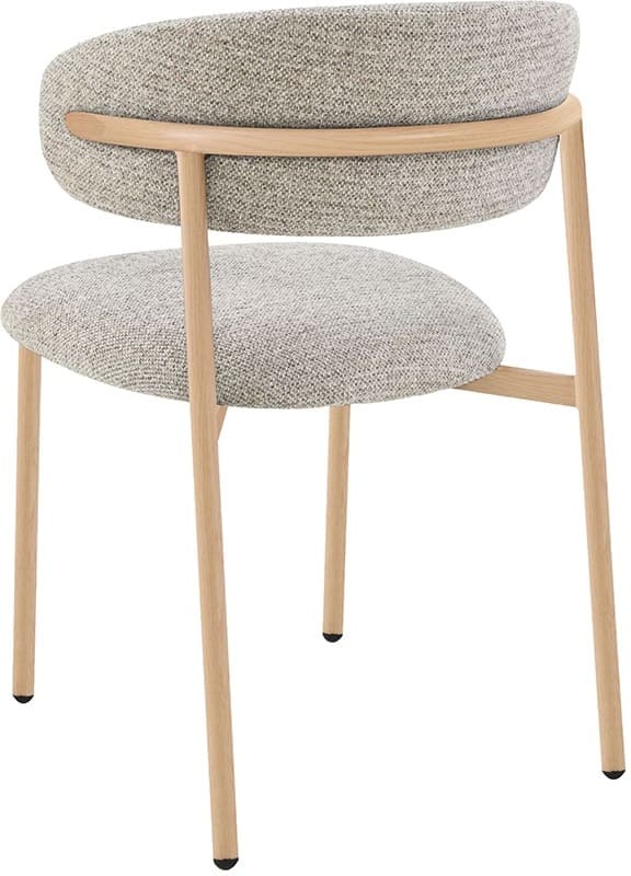 LABEL51 Eetkamerstoel Kaito - Beige - Prestige - Naturel Houten Frame Beige Eetkamerstoel