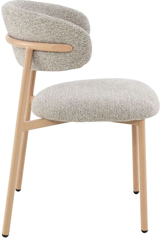 LABEL51 Eetkamerstoel Kaito - Beige - Prestige - Naturel Houten Frame Beige Eetkamerstoel