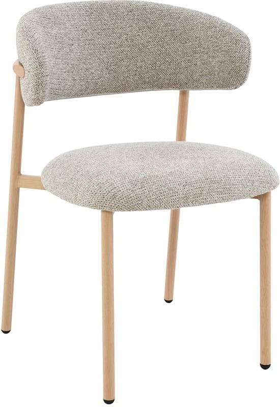 LABEL51 Eetkamerstoel Kaito - Beige - Prestige - Naturel Houten Frame Beige Eetkamerstoel