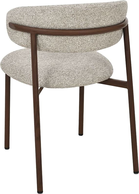 LABEL51 Eetkamerstoel Kaito - Beige - Prestige - Walnoot Houten Frame Beige Eetkamerstoel
