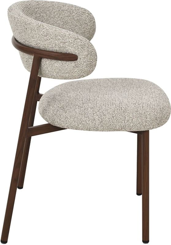 LABEL51 Eetkamerstoel Kaito - Beige - Prestige - Walnoot Houten Frame Beige Eetkamerstoel