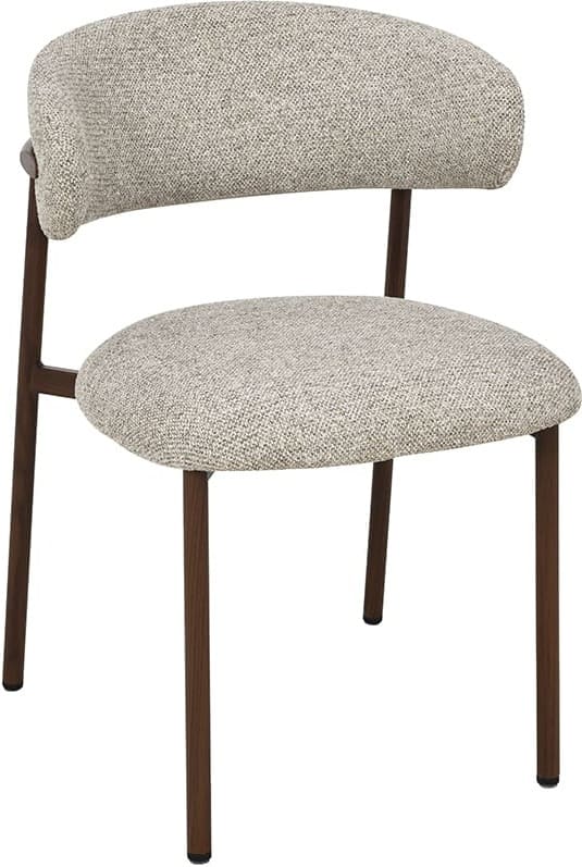 LABEL51 Eetkamerstoel Kaito - Beige - Prestige - Walnoot Houten Frame Beige Eetkamerstoel