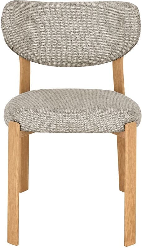 LABEL51 Eetkamerstoel Mika - Beige - Prestige - Naturel Houtlook Metaal Beige Eetkamerstoel