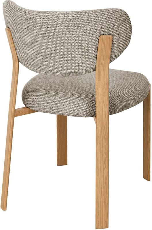 LABEL51 Eetkamerstoel Mika - Beige - Prestige - Naturel Houtlook Metaal Beige Eetkamerstoel