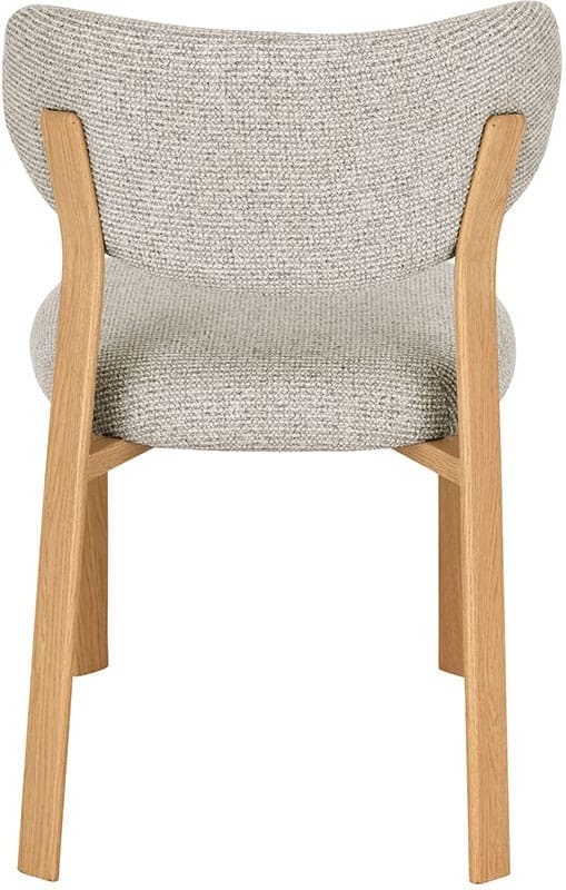 LABEL51 Eetkamerstoel Mika - Beige - Prestige - Naturel Houtlook Metaal Beige Eetkamerstoel