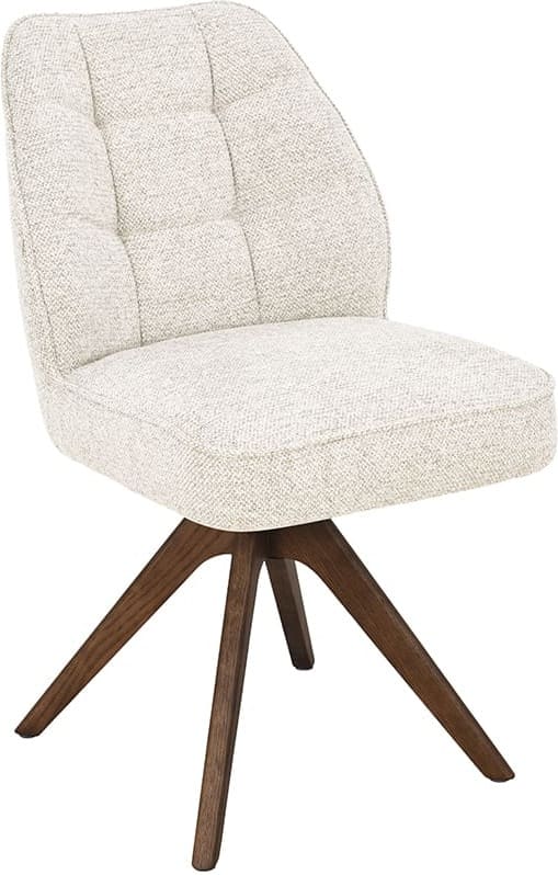 LABEL51 Eetkamerstoel Yuto - Beige - Prestige - Walnoot Houten Frame Beige Eetkamerstoel