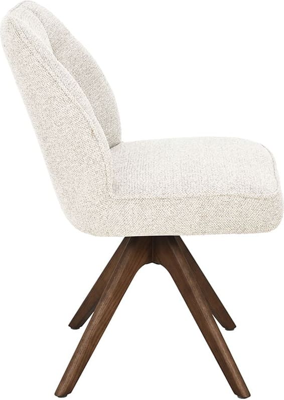 LABEL51 Eetkamerstoel Yuto - Beige - Prestige - Walnoot Houten Frame Beige Eetkamerstoel