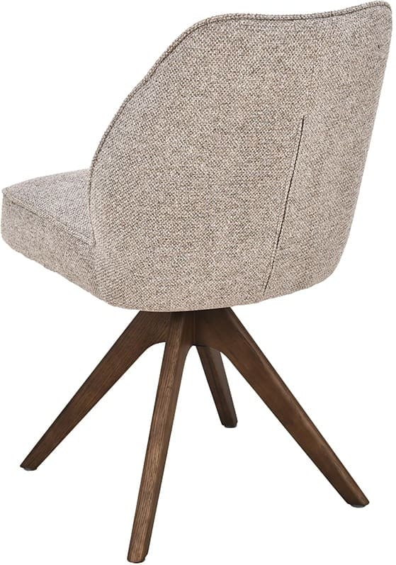 LABEL51 Eetkamerstoel Yuto - Naturel - Prestige - Walnoot Houten Frame Naturel Eetkamerstoel