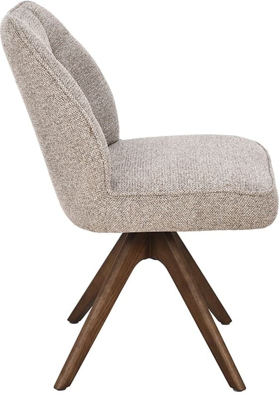 LABEL51 Eetkamerstoel Yuto - Naturel - Prestige - Walnoot Houten Frame Naturel Eetkamerstoel