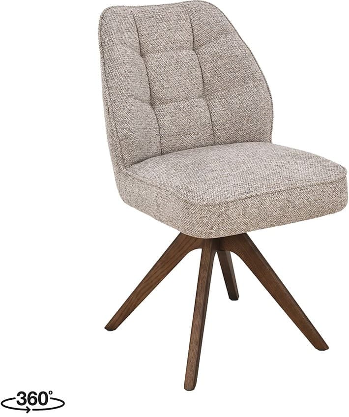 LABEL51 Eetkamerstoel Yuto - Naturel - Prestige - Walnoot Houten Frame Naturel Eetkamerstoel