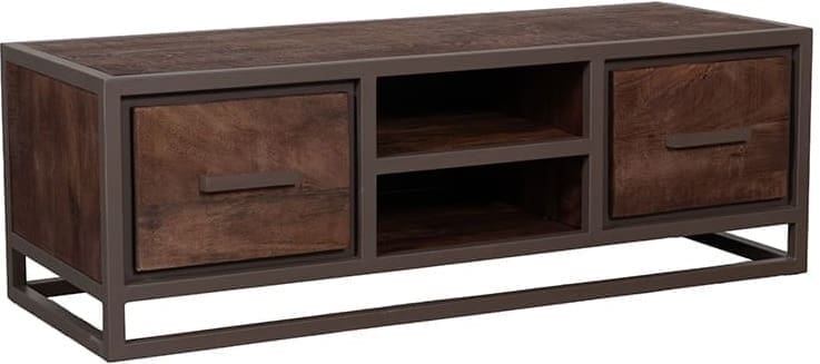 LABEL51 Tv-meubel Peru - Espresso - Mangohout - 120 cm Bruin Tv-meubel|Tv-dressoir