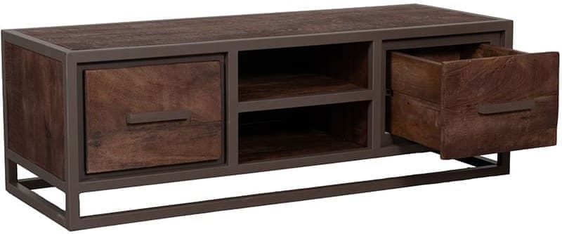 LABEL51 Tv-meubel Peru - Espresso - Mangohout - 120 cm Bruin Tv-meubel|Tv-dressoir
