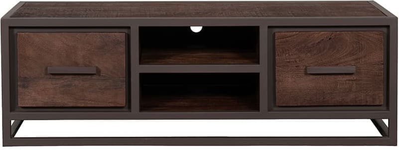 LABEL51 Tv-meubel Peru - Espresso - Mangohout - 120 cm Bruin Tv-meubel|Tv-dressoir