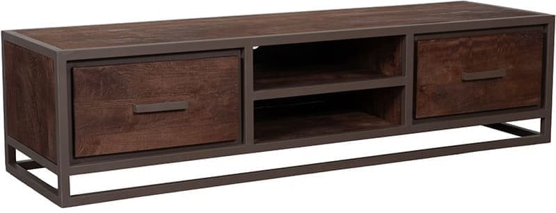 LABEL51 Tv-meubel Peru - Espresso - Mangohout - 160 cm Bruin Tv-meubel|Tv-dressoir
