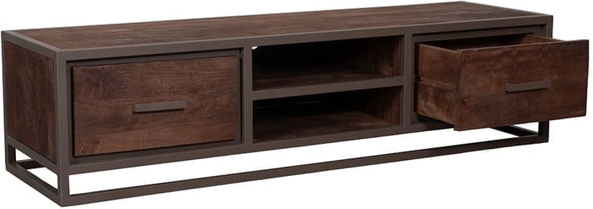 LABEL51 Tv-meubel Peru - Espresso - Mangohout - 160 cm Bruin Tv-meubel|Tv-dressoir