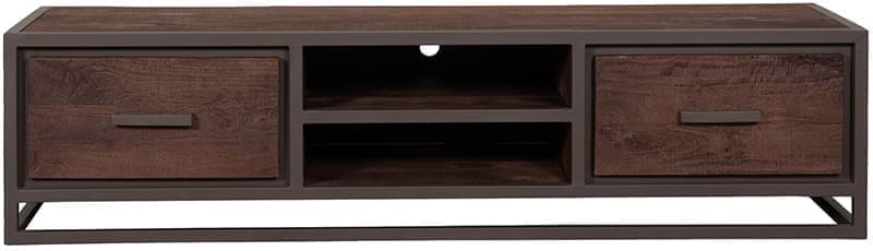 LABEL51 Tv-meubel Peru - Espresso - Mangohout - 160 cm Bruin Tv-meubel|Tv-dressoir
