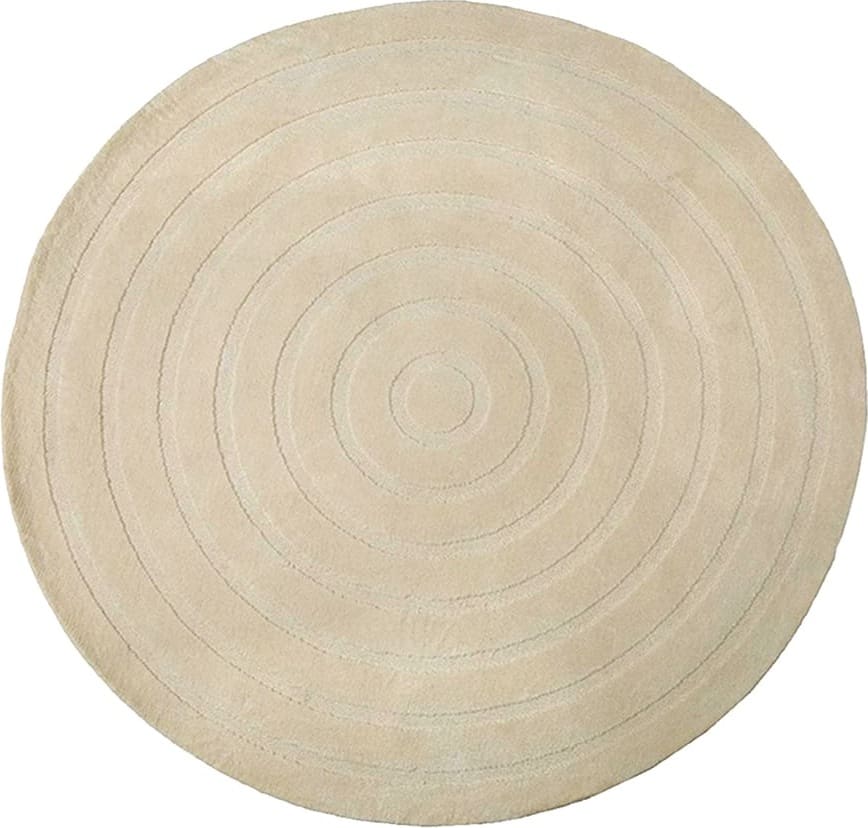 LABEL51 Vloerkleed Agra - Zand - Polyester - 200x200 cm - Rond Beige|taupe Vloerkleed