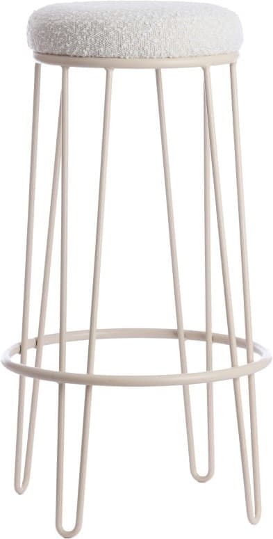 Light & Living Barkruk Alice - bouclé crème+crème Wit Barkruk