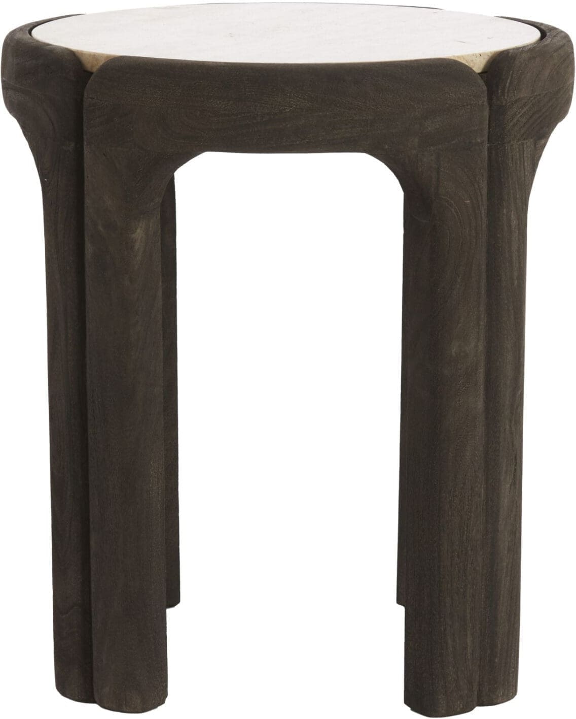 Light & Living Bijzettafel Ali - hout grijs-d bruin+travertin zand Grijs Bijzettafel