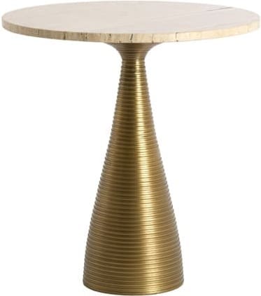 Light & Living Bijzettafel Bahia - zand travertin+antiek brons Bruin Bijzettafel