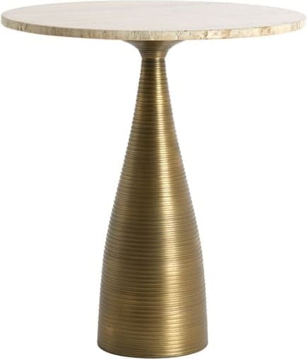 Light & Living Bijzettafel Bahia - zand travertin+antiek brons Bruin Bijzettafel