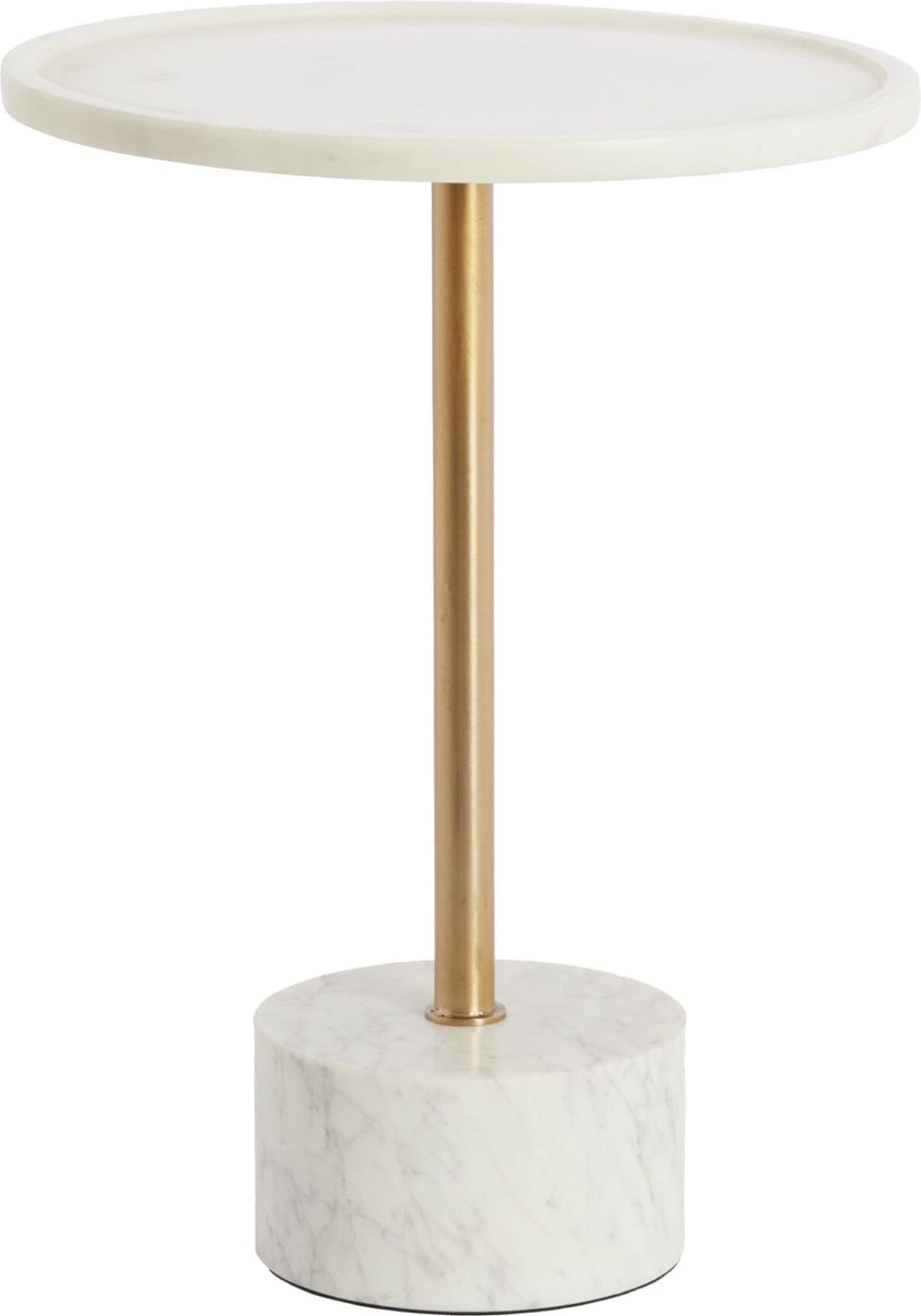 Light & Living Bijzettafel Civita - marmer wit+antiek brons Wit Bijzettafel