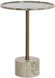 Light & Living Bijzettafel Civita - marmer zand-grijs+d brons-brons Bruin Bijzettafel