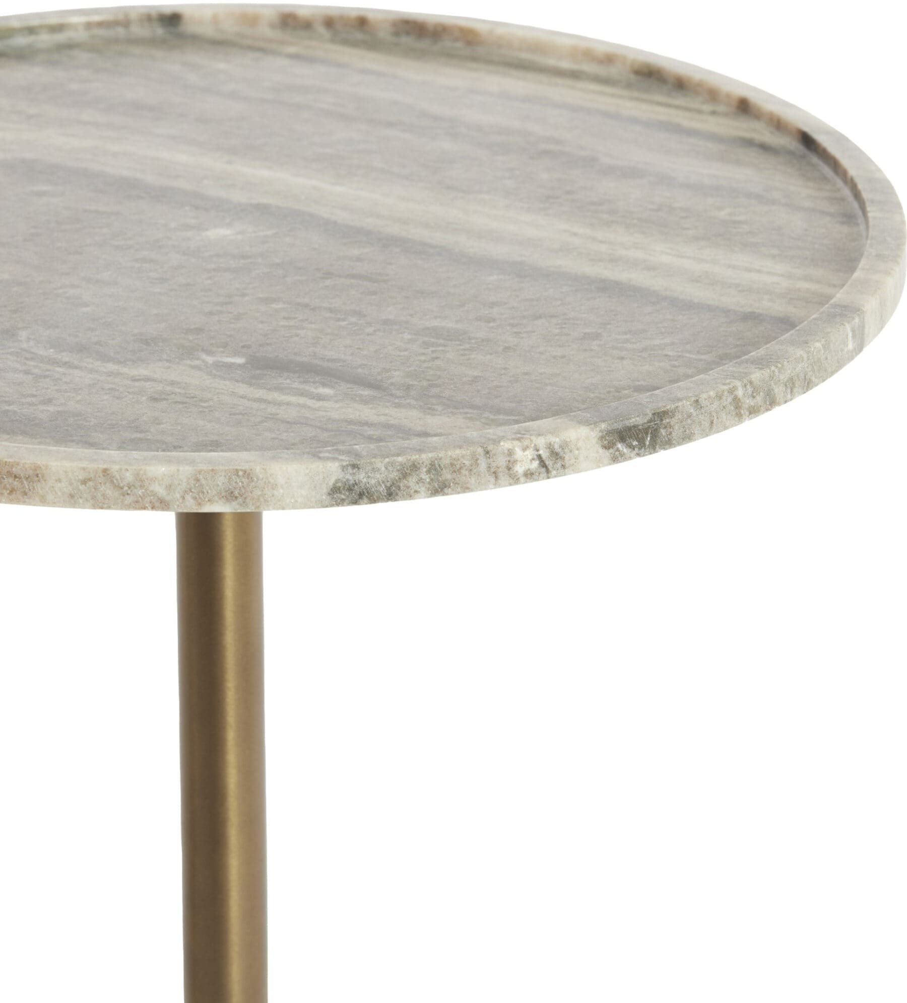 Light & Living Bijzettafel Civita - marmer zand-grijs+d brons-brons Bruin Bijzettafel