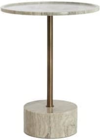 Light & Living Bijzettafel Civita - marmer zand-grijs+d brons-brons Bruin Bijzettafel