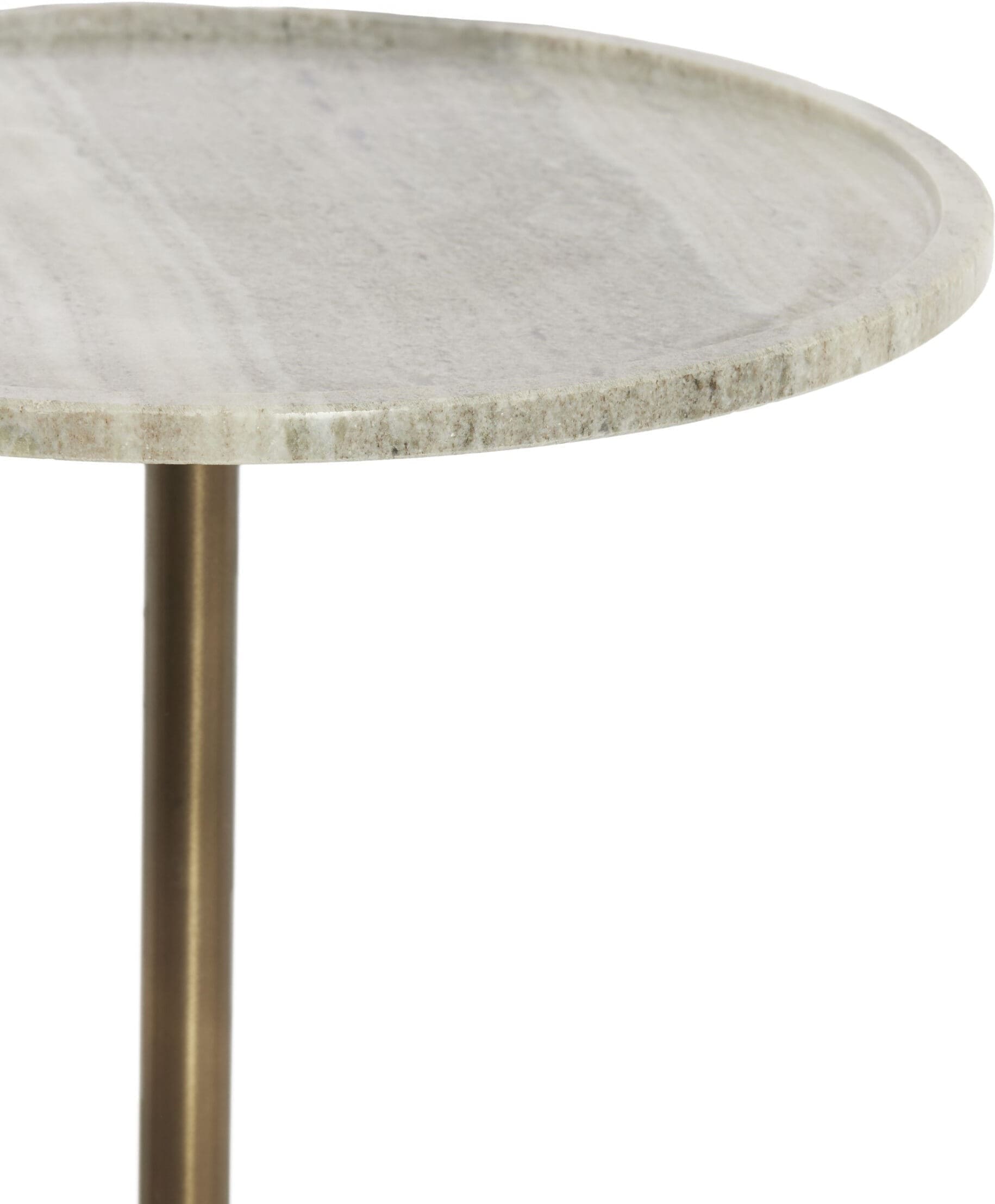 Light & Living Bijzettafel Civita - marmer zand-grijs+d brons-brons Bruin Bijzettafel