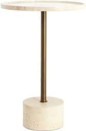 Light & Living Bijzettafel Civita - travertin zand+donker brn-brons Bruin Bijzettafel