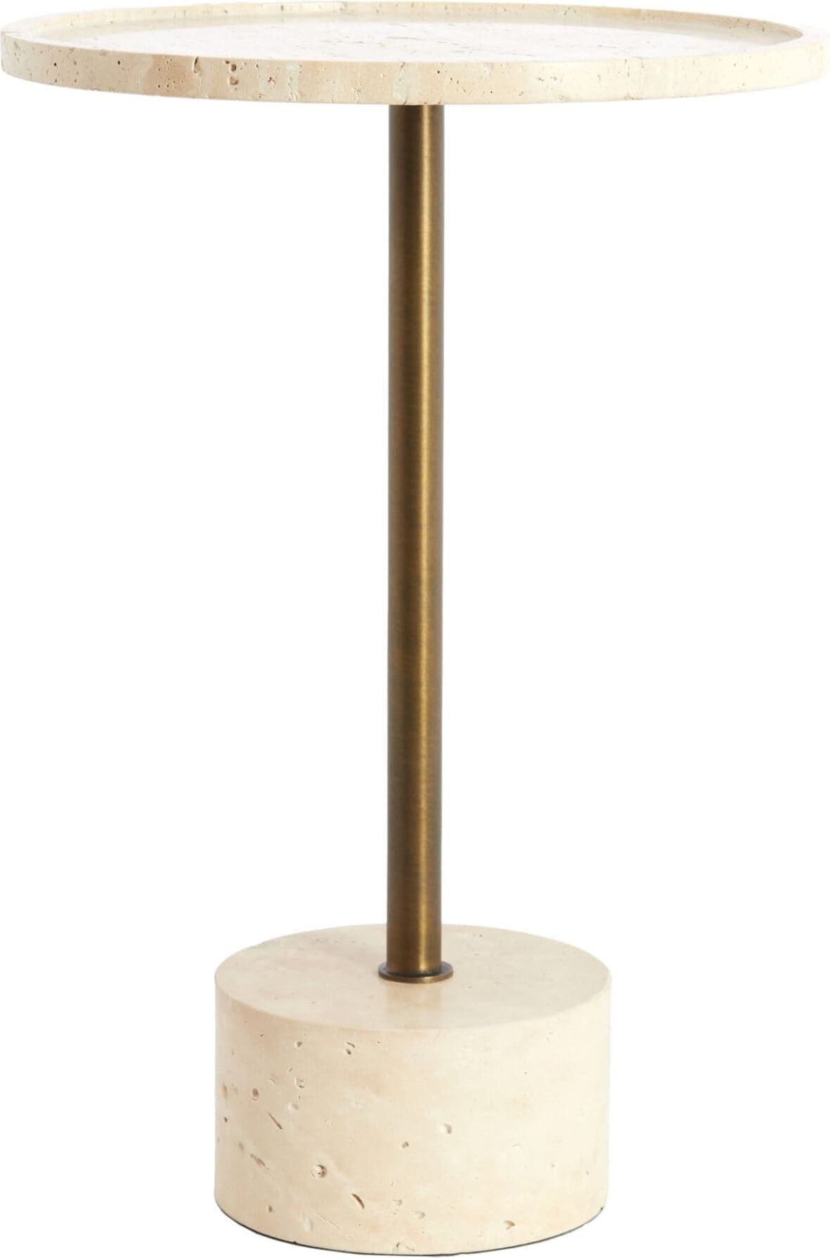Light & Living Bijzettafel Civita - travertin zand+donker brn-brons Bruin Bijzettafel