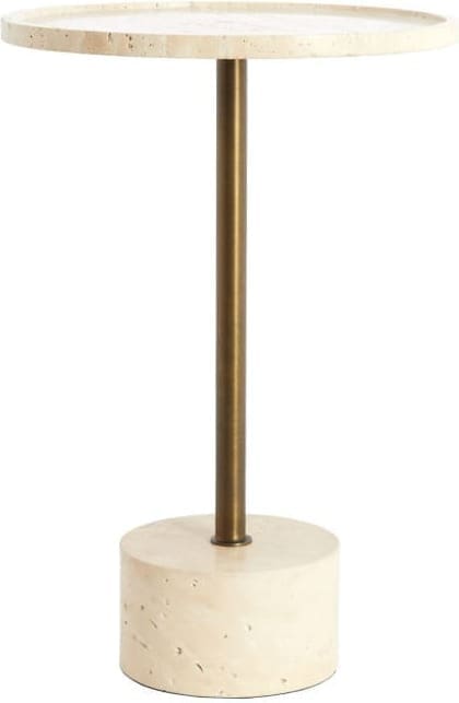 Light & Living Bijzettafel Civita - travertin zand+donker brn-brons Bruin Bijzettafel
