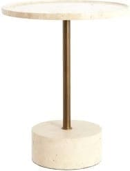 Light & Living Bijzettafel Civita - travertin zand+donker brn-brons Bruin Bijzettafel