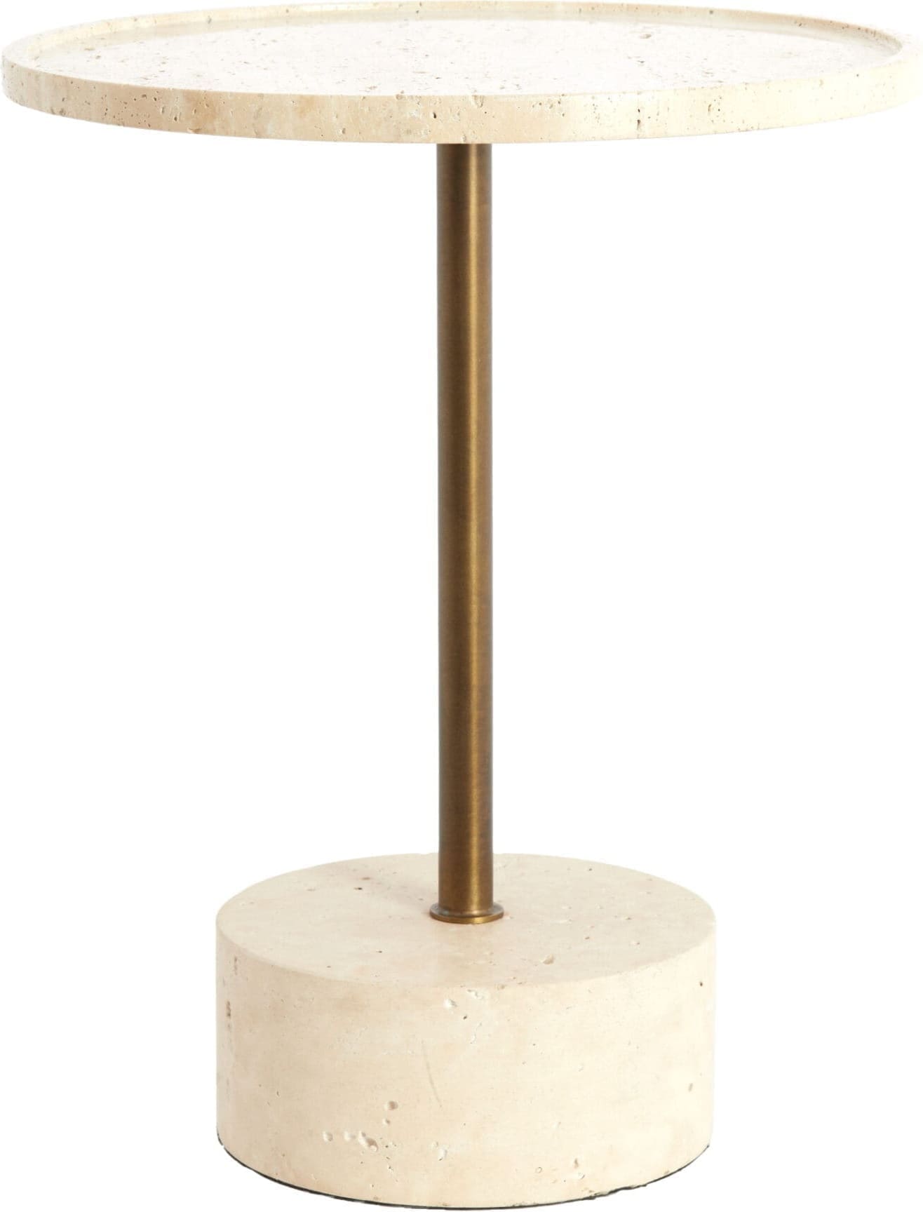 Light & Living Bijzettafel Civita - travertin zand+donker brn-brons Bruin Bijzettafel