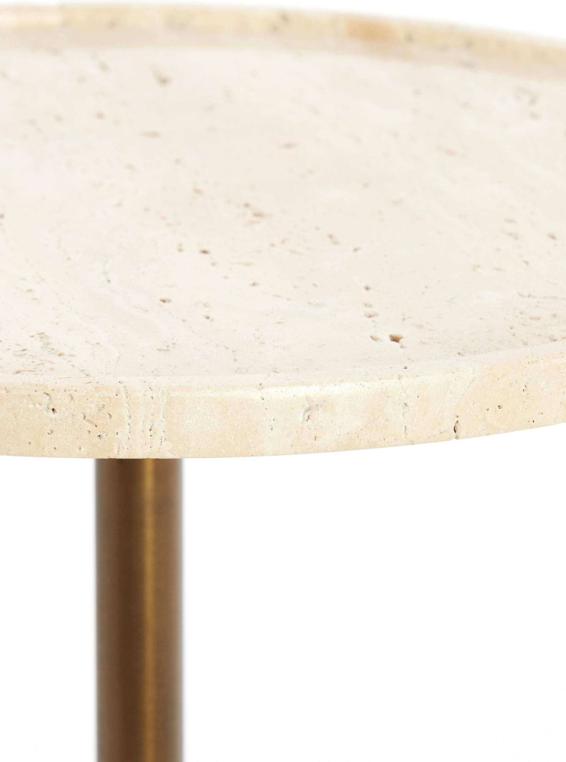 Light & Living Bijzettafel Civita - travertin zand+donker brn-brons Bruin Bijzettafel