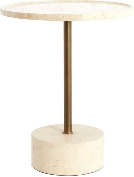 Light & Living Bijzettafel Civita - travertin zand+donker brn-brons Bruin Bijzettafel