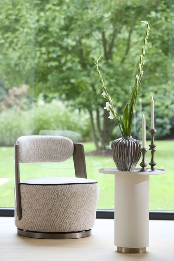 Light & Living Bijzettafel Fatima - mat crème+licht goud Wit Bijzettafel