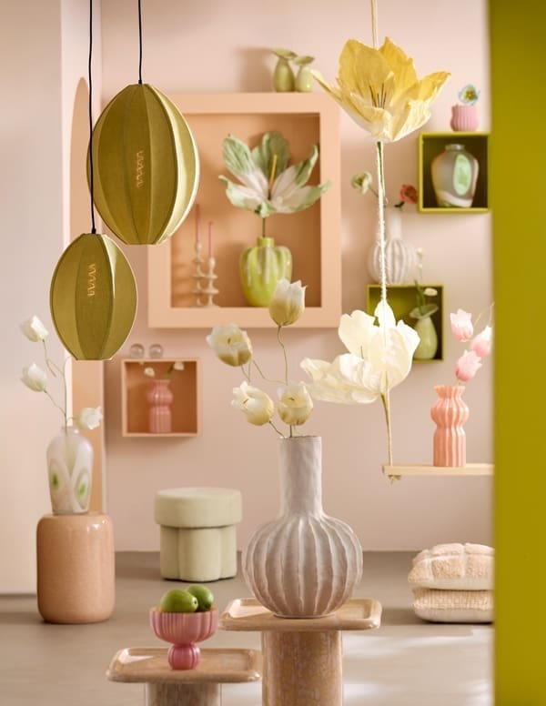 Light & Living Bijzettafel Franca - keramiek licht roze Roze Bijzettafel