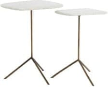 Light & Living Bijzettafel Gia - trav wit+d brn-brns Wit Bijzettafel