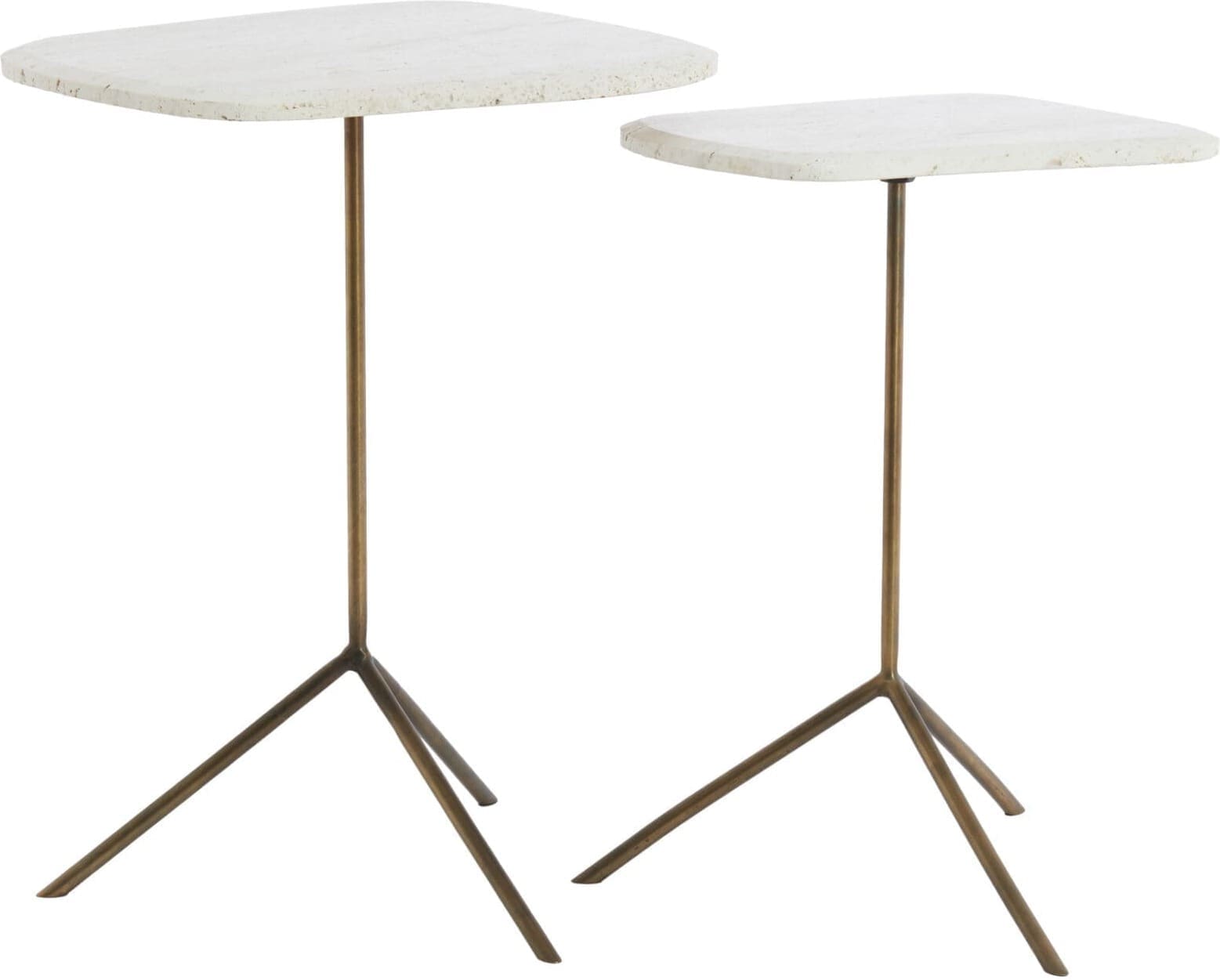 Light & Living Bijzettafel Gia - trav wit+d brn-brns Wit Bijzettafel
