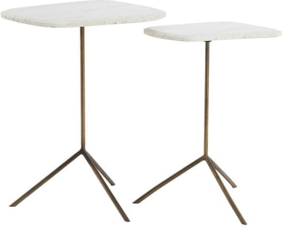 Light & Living Bijzettafel Gia - trav wit+d brn-brns Wit Bijzettafel