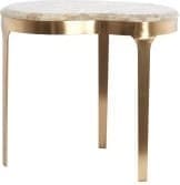 Light & Living Bijzettafel Giulio - marmer taupe+antiek brons Bruin Bijzettafel