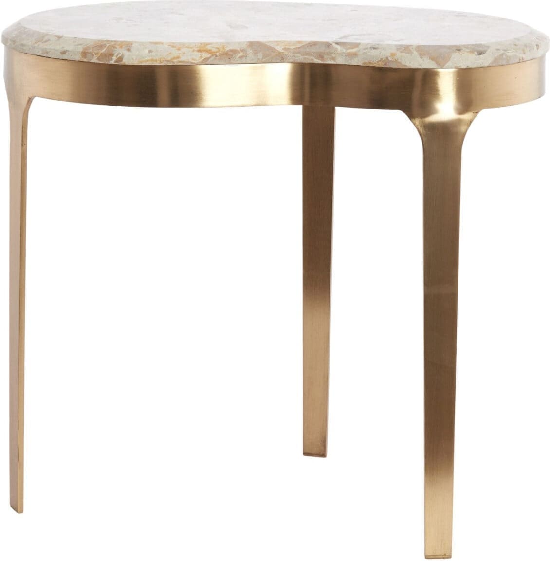 Light & Living Bijzettafel Giulio - marmer taupe+antiek brons Bruin Bijzettafel