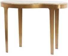 Light & Living Bijzettafel Giulio - marmer taupe+antiek brons Bruin Bijzettafel