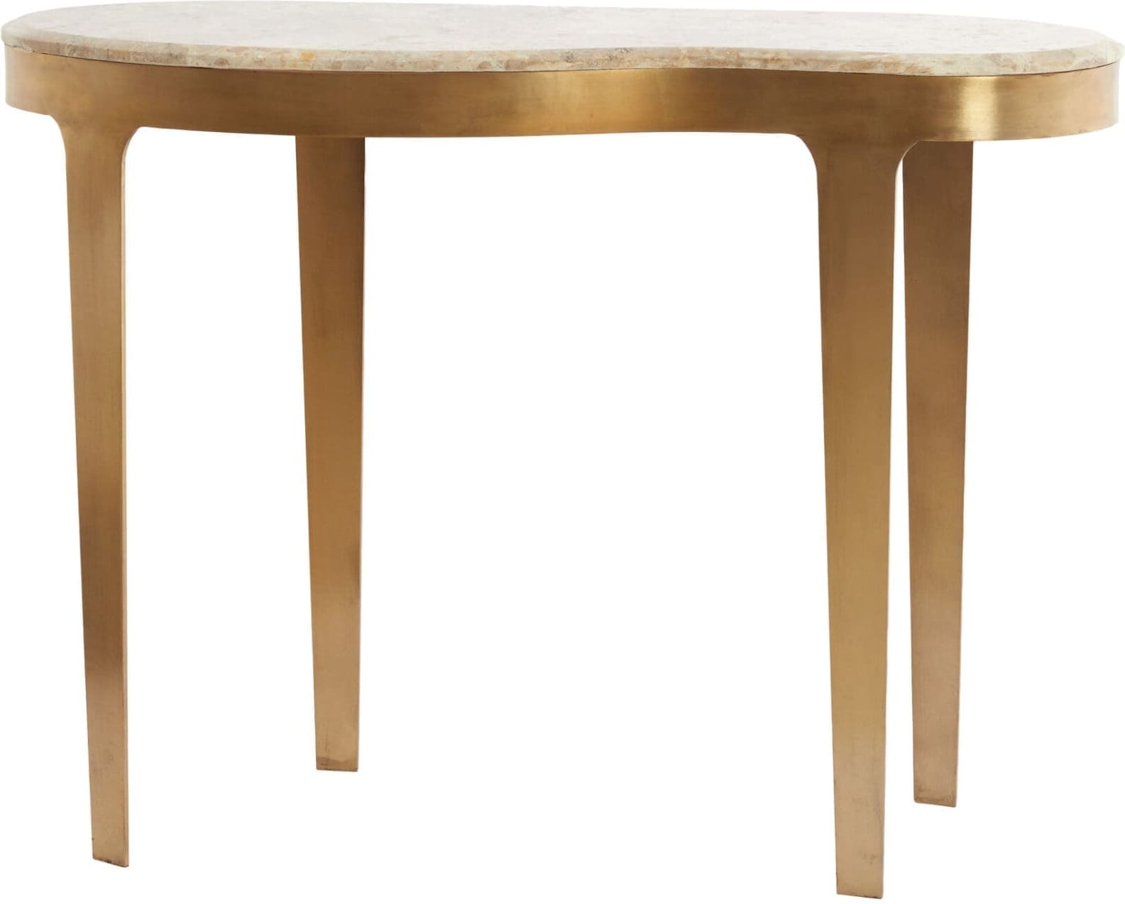 Light & Living Bijzettafel Giulio - marmer taupe+antiek brons Bruin Bijzettafel