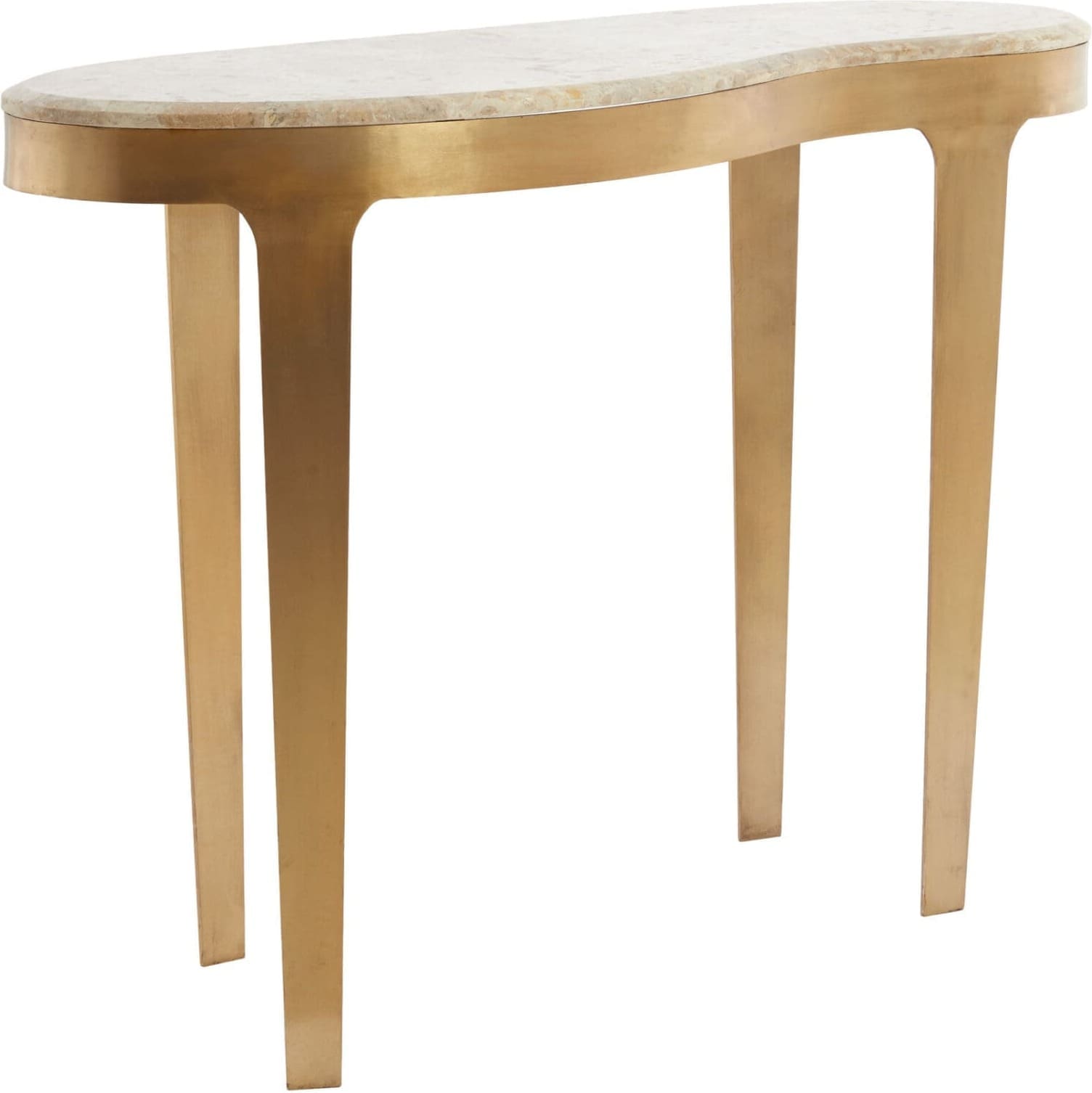 Light & Living Bijzettafel Giulio - marmer taupe+antiek brons Bruin Bijzettafel